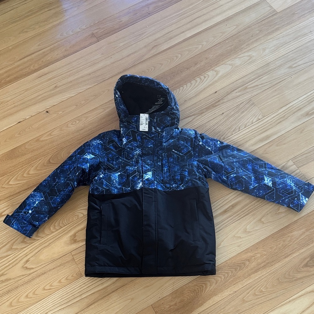 Children’s Place Boys Galaxy Print Hooded Winter Coat M 7/8 - Picture 3 of 7